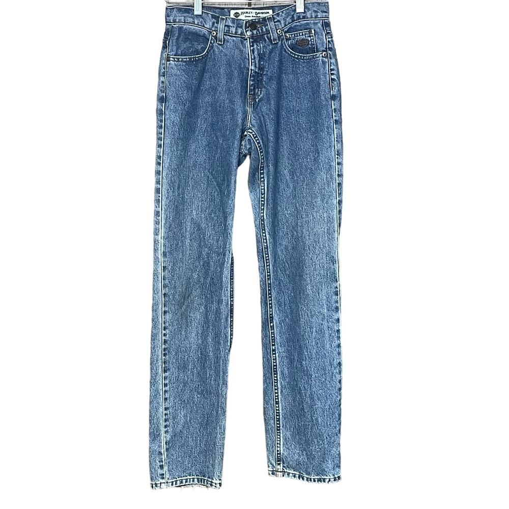 Harley Davidson jeans vintage blue denim straight leg women’s size 0 tall